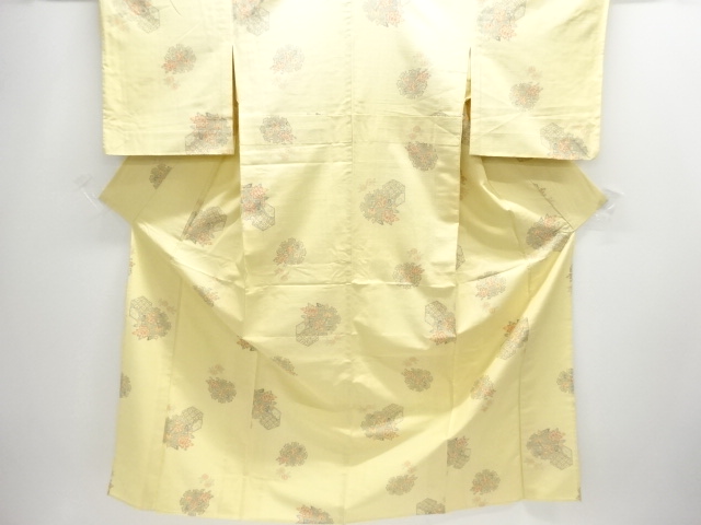 JAPANESE KIMONO / HITOE / FUSHI TSUMUGI / WOVEN FLOWER